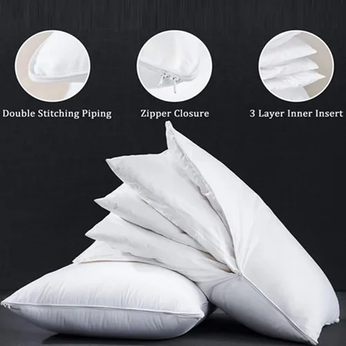 Adjustable 3-Layer Goose down and Feather Pillow Bluk