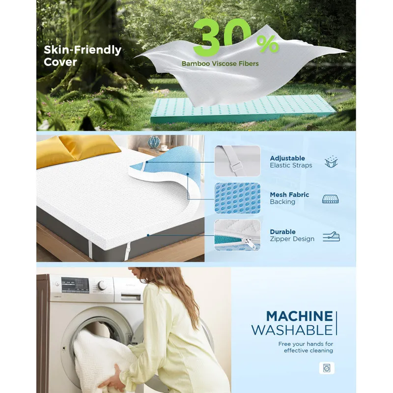 3'' Gel Memory Foam Mattress Topper Exporter
