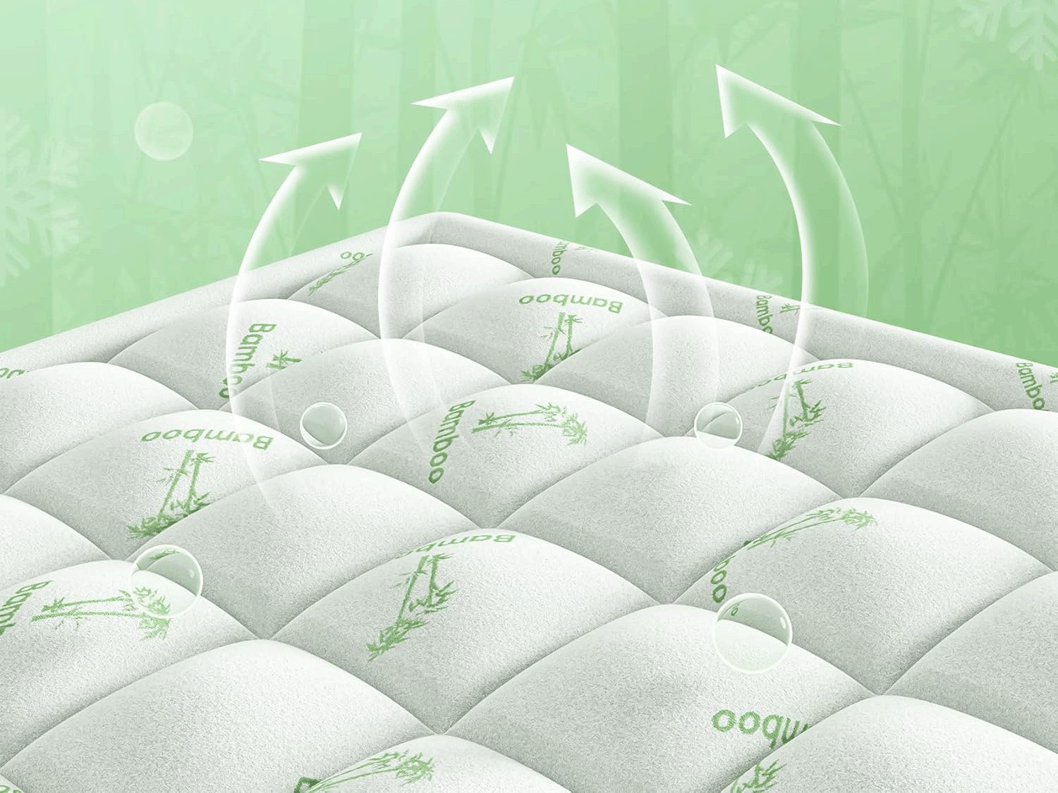 Bamboo Pillow Top Shredded Foam Mattress Topper