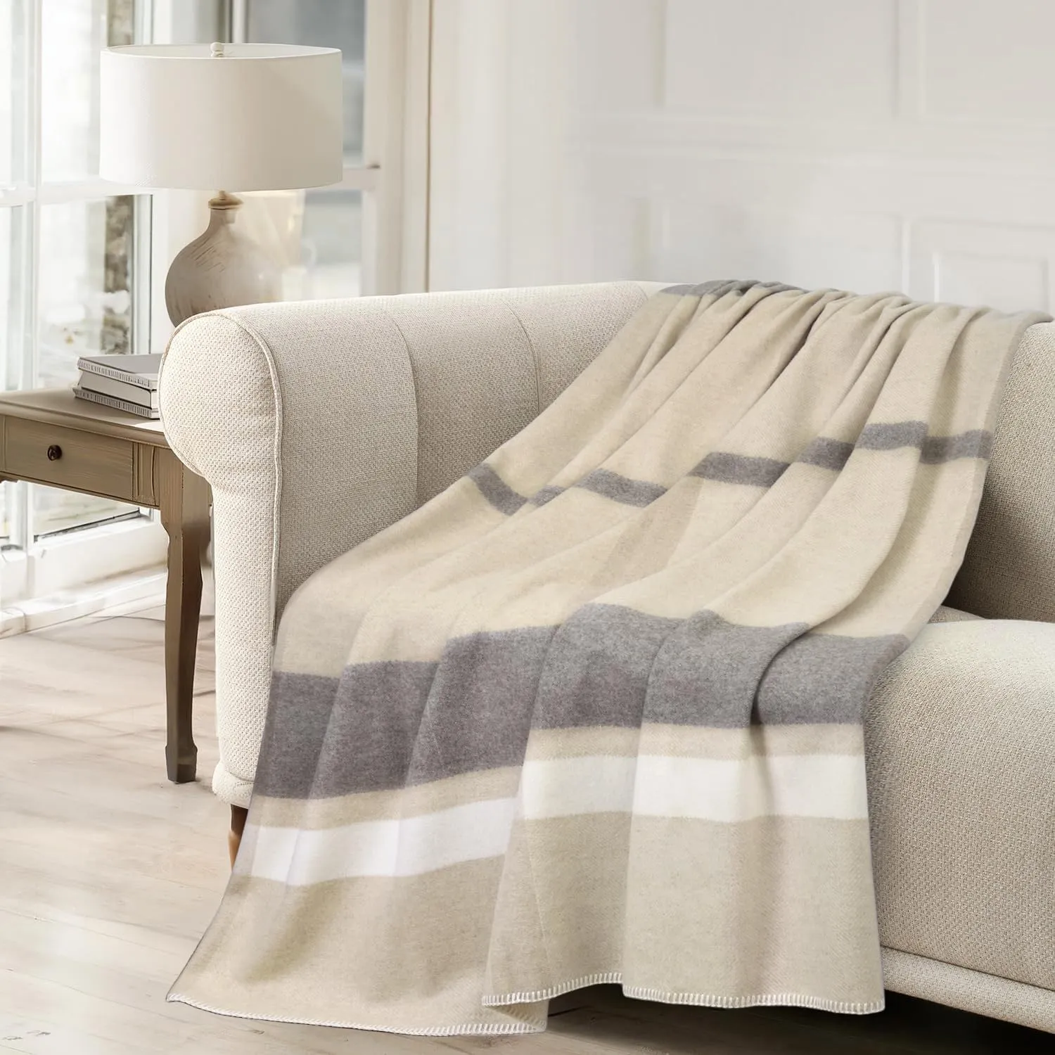 Multi-color Stripes and Plaid Wool Blankets & Throws