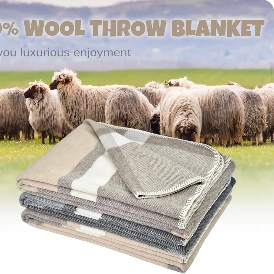 Multi-color Stripes and Plaid Wool Blankets & Throws Exporter
