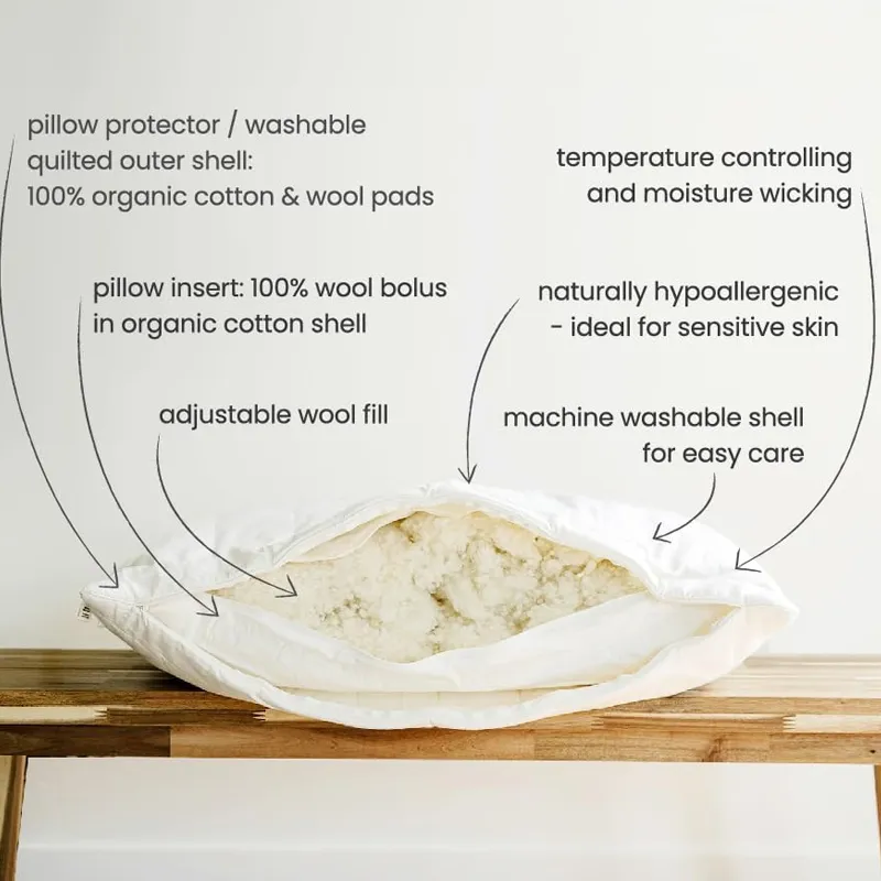 Organic Cotton Cover Wool Pillows