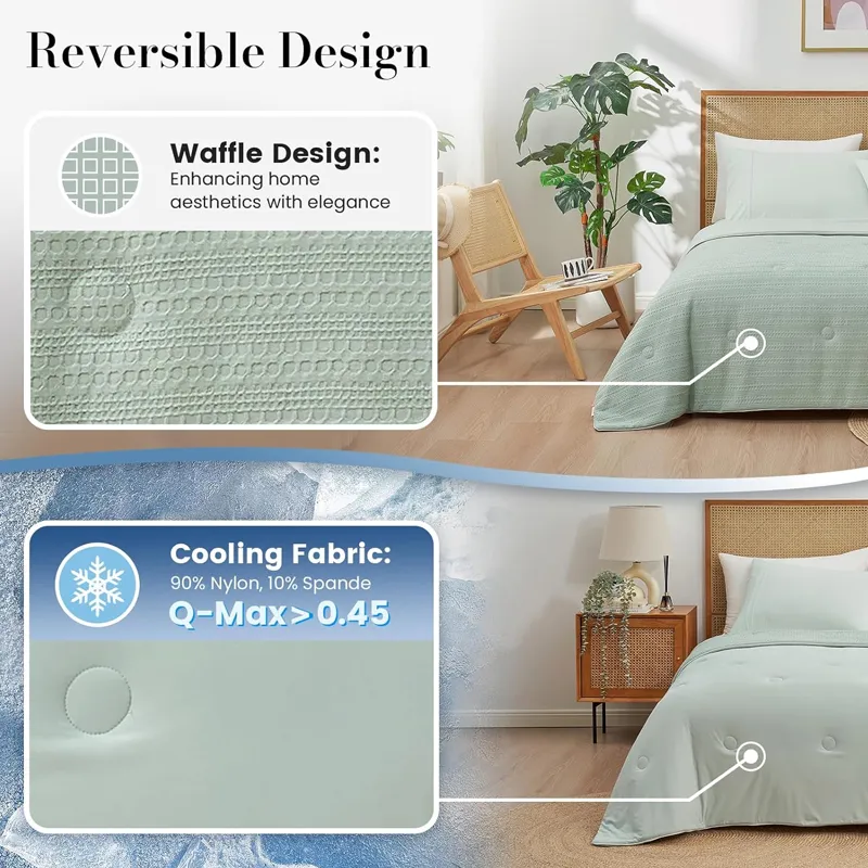Reversible Waffle Cooling Comforters
